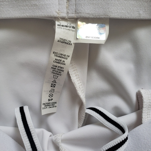 Diadora White Casual Sporty Stretchy Urban Ankle Pants - Picture 7 of 9